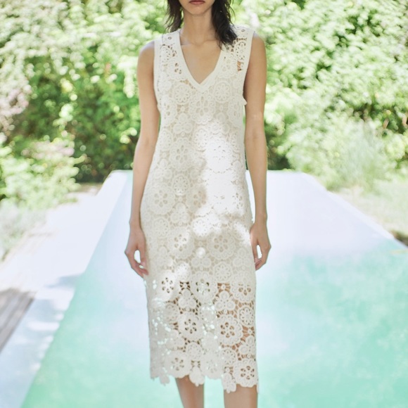 Zara | Dresses | Zara Macrame Knit Dress Cream Nwt | Poshmark